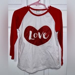 Girls Heart 3/4 Length Sleeve Tee